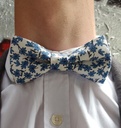 Nœud papillon à fleurs bleues
